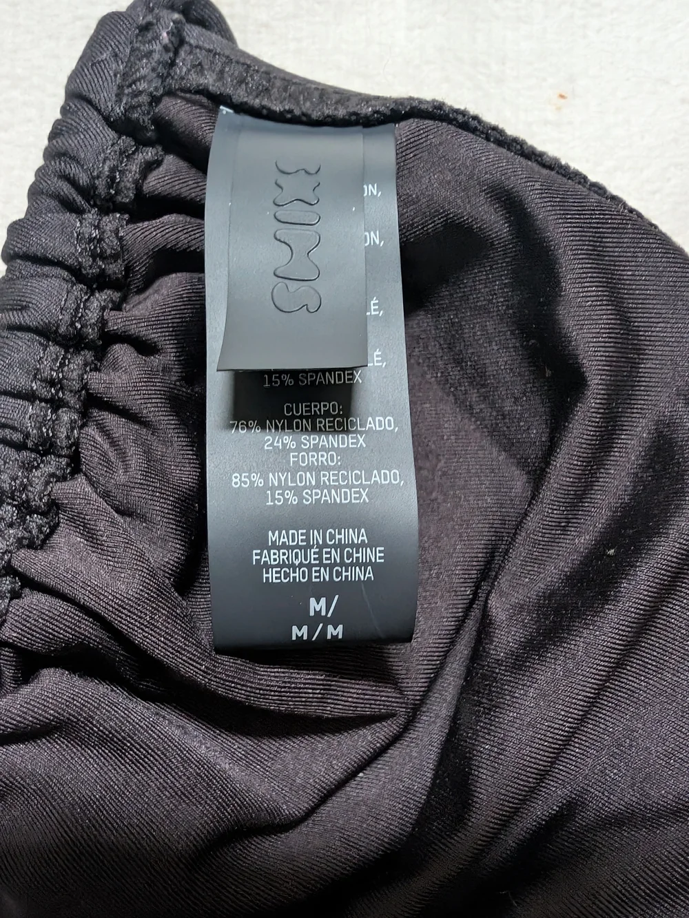 Skims Signature Swim Triangle Top & Bottom Black String Bikini Set Medium